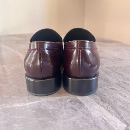 Christian Dior Loafers Shoes EU 37 US 7 Leather Bordeaux Authentic