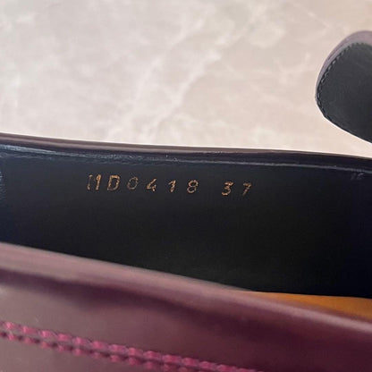 Christian Dior Loafers Shoes EU 37 US 7 Leather Bordeaux Authentic