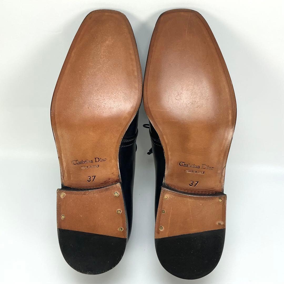 Christian Dior Loafers Dress Shoes EU 37 US 7 Leather Black Authentic