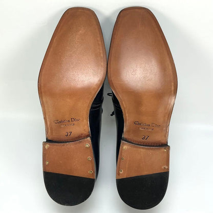 Christian Dior Loafers Dress Shoes EU 37 US 7 Leather Black Authentic