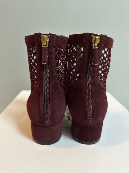 Christian Dior Short Boots Shoes EU 38.5 US 8.5 Burgundy Authentic