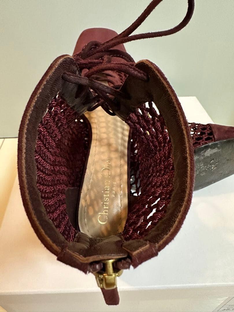 Christian Dior Short Boots Shoes EU 38.5 US 8.5 Burgundy Authentic