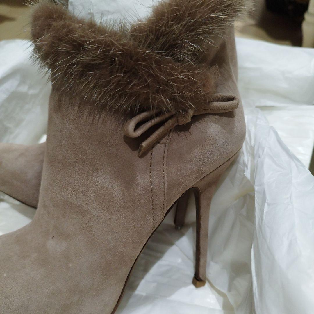 Christian Dior Short Boots Shoes EU 36 US 6 Suede Greige Authentic