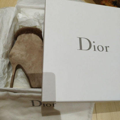 Christian Dior Short Boots Shoes EU 36 US 6 Suede Greige Authentic