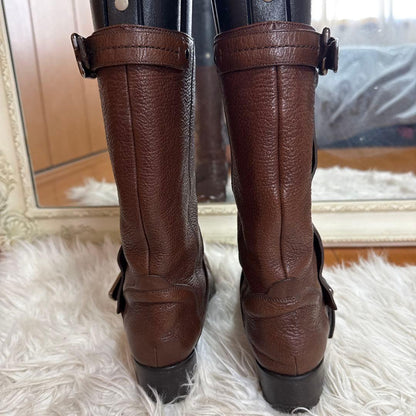Christian Dior Boots Shoes EU 35 US 5 Leather Brown Authentic