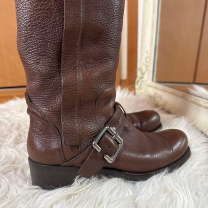 Christian Dior Boots Shoes EU 35 US 5 Leather Brown Authentic