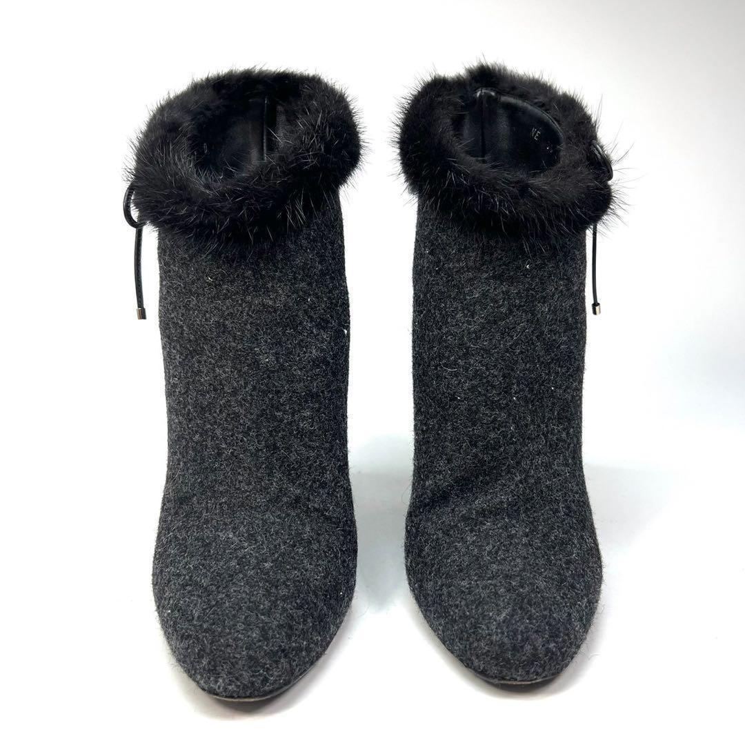 Christian Dior Short Boots Shoes EU 37 US 7 Dark Gray Authentic