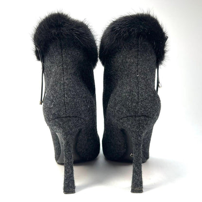 Christian Dior Short Boots Shoes EU 37 US 7 Dark Gray Authentic