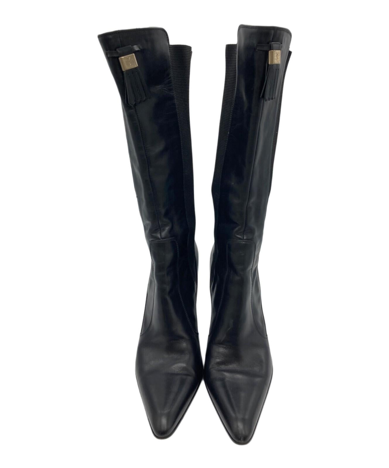 Saint Laurent Boots Shoes EU 36.5 US 6.5 Leather Black Authentic