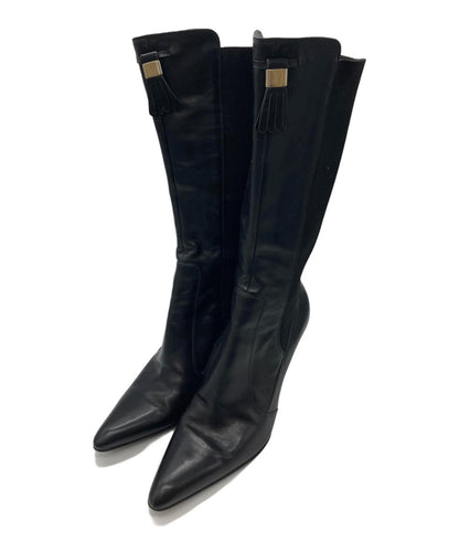 Saint Laurent Boots Shoes EU 36.5 US 6.5 Leather Black Authentic