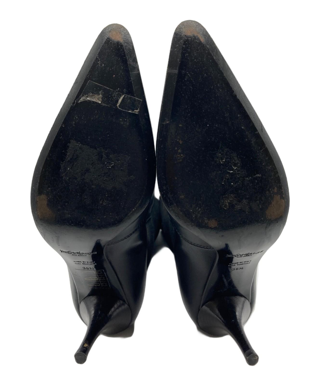 Saint Laurent Boots Shoes EU 36.5 US 6.5 Leather Black Authentic