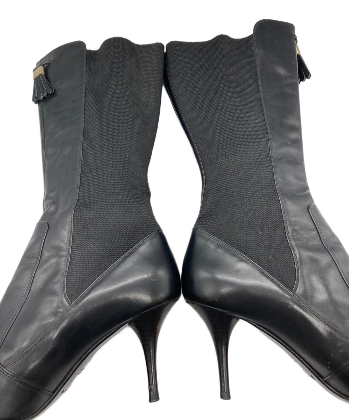 Saint Laurent Boots Shoes EU 36.5 US 6.5 Leather Black Authentic