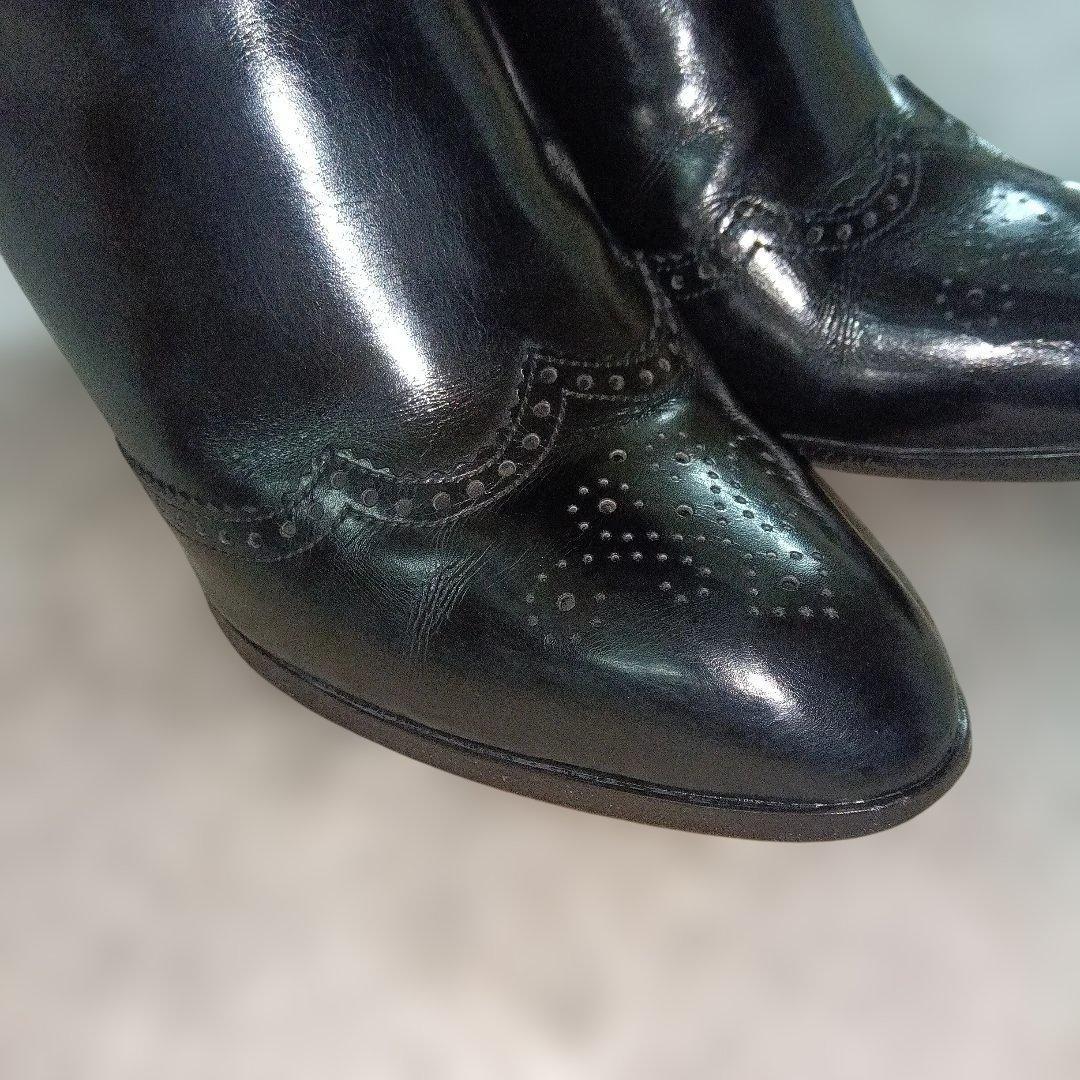 Saint Laurent Long Boots Shoes EU 37 US 7 Leather Suede Black Authentic