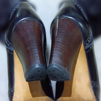 Saint Laurent Long Boots Shoes EU 37 US 7 Leather Suede Black Authentic