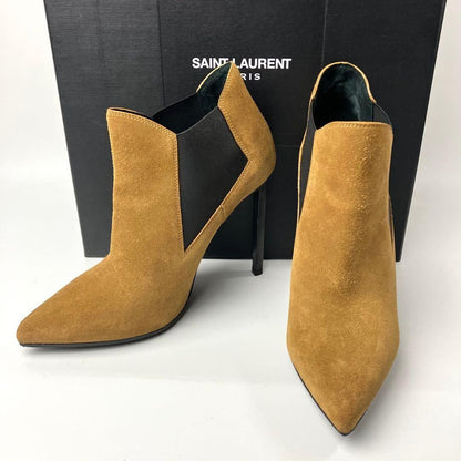 Saint Laurent Paris Short Boots Shoes EU 37 US 7 Leather Suede Cinnamon Caramel