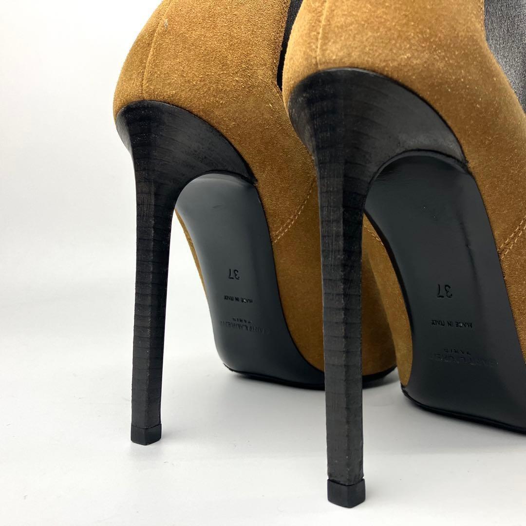 Saint Laurent Paris Short Boots Shoes EU 37 US 7 Leather Suede Cinnamon Caramel