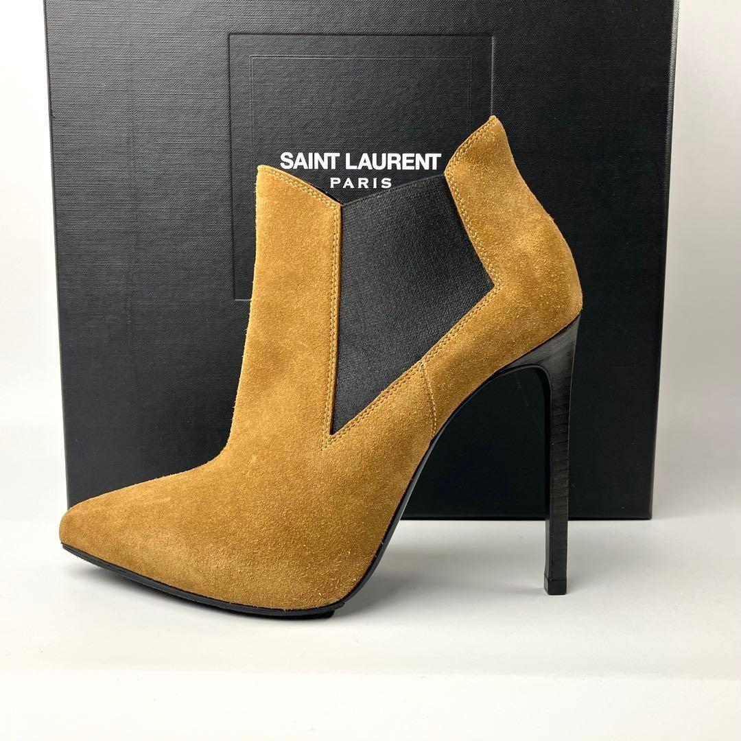 Saint Laurent Paris Short Boots Shoes EU 37 US 7 Leather Suede Cinnamon Caramel