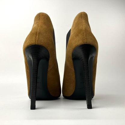 Saint Laurent Paris Short Boots Shoes EU 37 US 7 Leather Suede Cinnamon Caramel