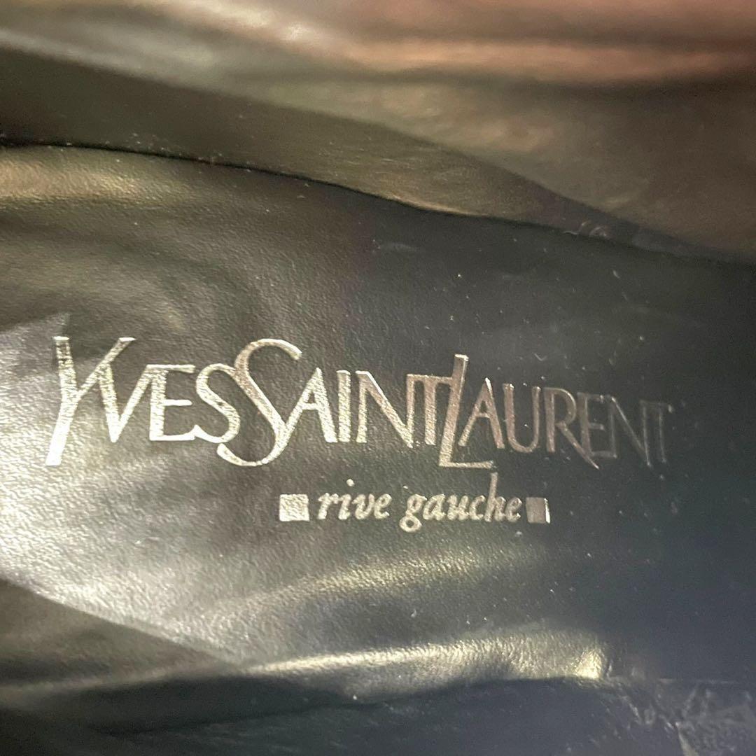 Saint Laurent Short Boots Shoes EU 37 US 7 Velvet Leather Black Authentic