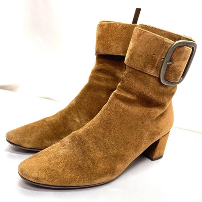 Saint Laurent Paris Short Boots Shoes EU 36.5 US 6.5 Suede Brown Authentic