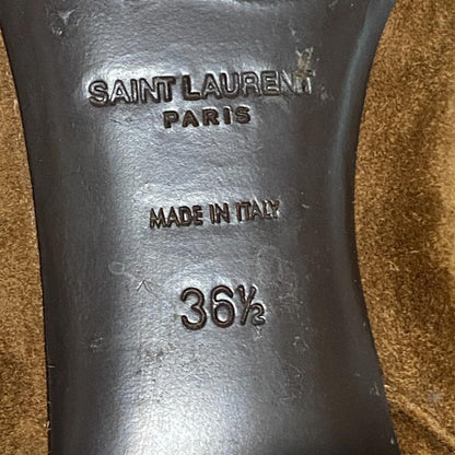 Saint Laurent Paris Short Boots Shoes EU 36.5 US 6.5 Suede Brown Authentic