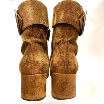 Saint Laurent Paris Short Boots Shoes EU 36.5 US 6.5 Suede Brown Authentic