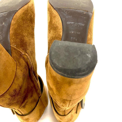 Saint Laurent Paris Short Boots Shoes EU 36.5 US 6.5 Suede Brown Authentic