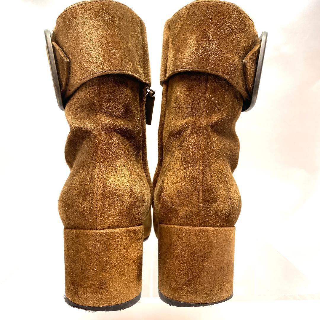 Saint Laurent Paris Short Boots Shoes EU 36.5 US 6.5 Suede Brown Authentic