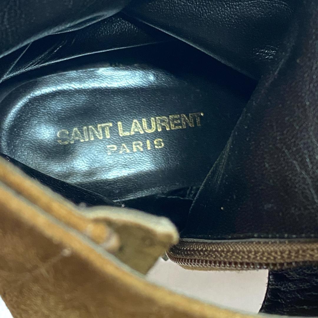 Saint Laurent Paris Short Boots Shoes EU 36.5 US 6.5 Suede Brown Authentic