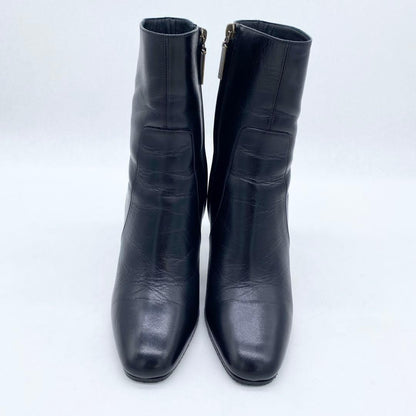 Saint Laurent Paris Short Boots Shoes EU 37 US 7 Leather Black Authentic