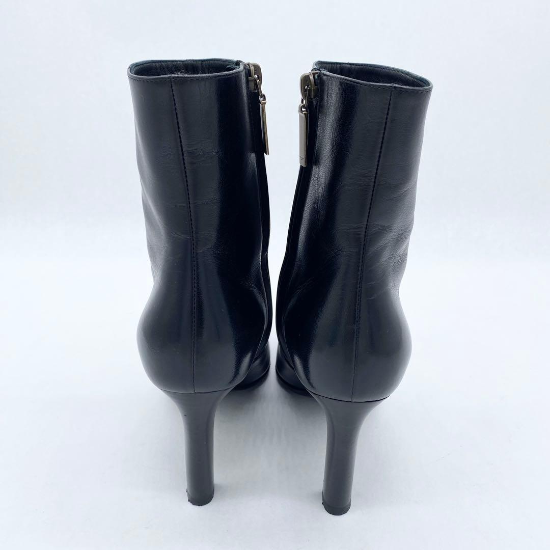 Saint Laurent Paris Short Boots Shoes EU 37 US 7 Leather Black Authentic