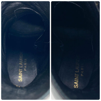 Saint Laurent Paris Short Boots Shoes EU 37 US 7 Leather Black Authentic