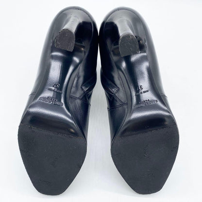 Saint Laurent Paris Short Boots Shoes EU 37 US 7 Leather Black Authentic