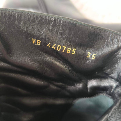 Saint Laurent Short Boots Shoes EU 35 US 5 Leather Black Authentic