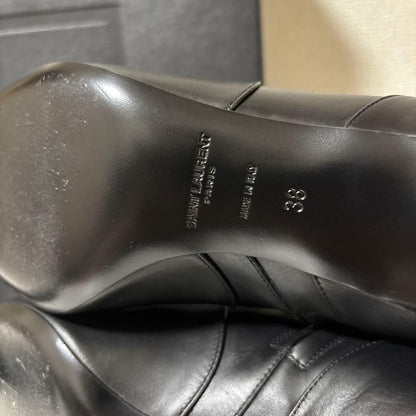 Saint Laurent Paris Short Boots Shoes Studs EU 38 US 8  Black Authentic