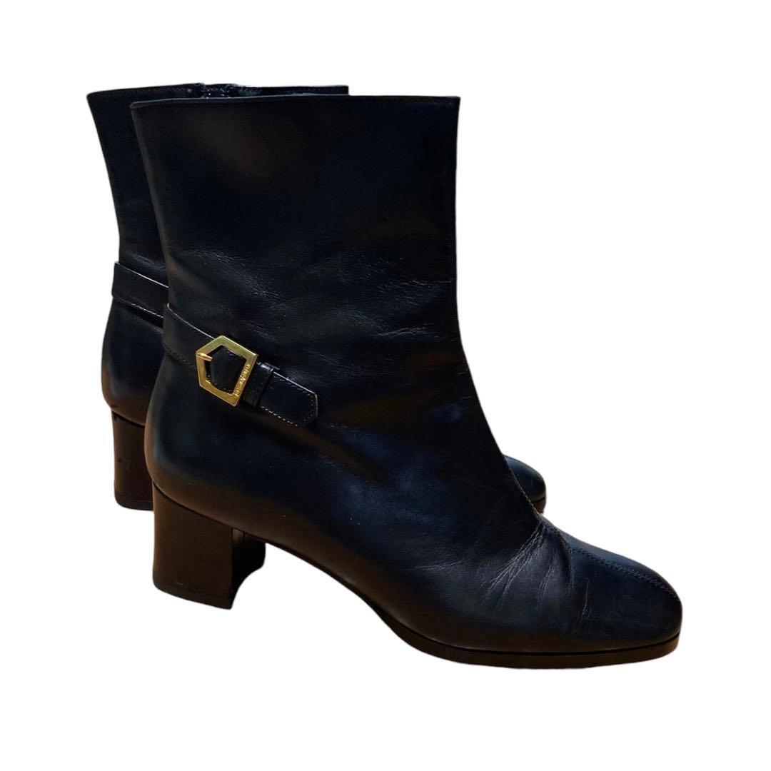 Saint Laurent Short Boots Shoes EU 35.5 US 5.5 Leather Black Authentic