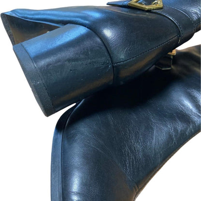 Saint Laurent Short Boots Shoes EU 35.5 US 5.5 Leather Black Authentic