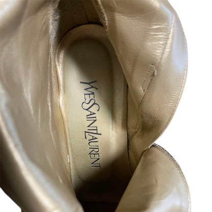 Saint Laurent Short Boots Shoes EU 35.5 US 5.5 Leather Black Authentic