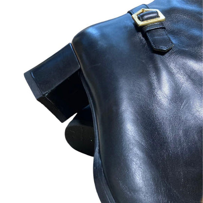 Saint Laurent Short Boots Shoes EU 35.5 US 5.5 Leather Black Authentic