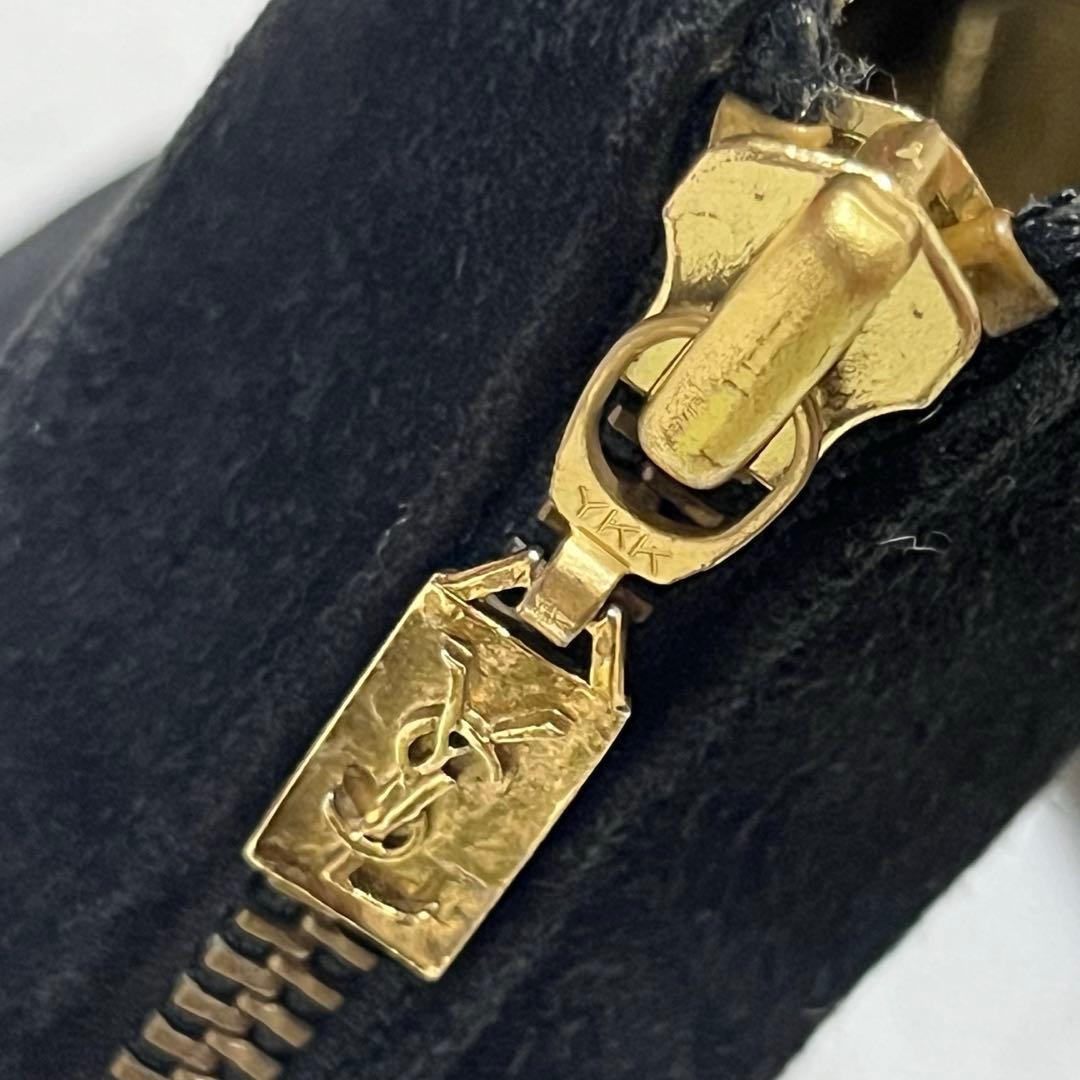 Saint Laurent Short Boots Shoes EU 35 US 5 Suede Black Authentic