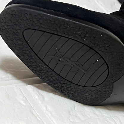 Saint Laurent Short Boots Shoes EU 35 US 5 Suede Black Authentic