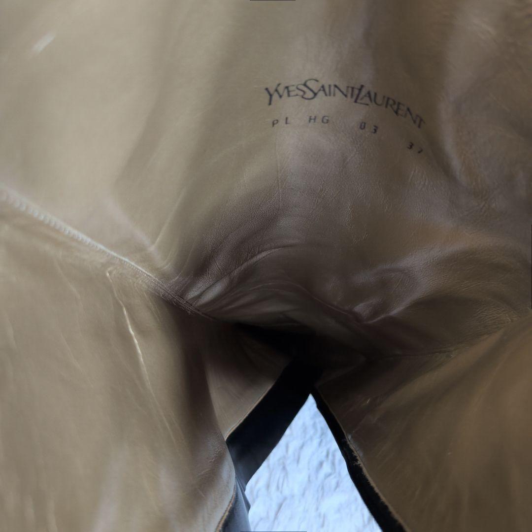 Saint Laurent Long Boots Shoes EU 37 US 7 Suede Black Authentic