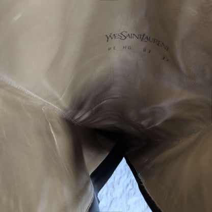 Saint Laurent Long Boots Shoes EU 37 US 7 Suede Black Authentic