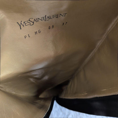 Saint Laurent Long Boots Shoes EU 37 US 7 Suede Black Authentic