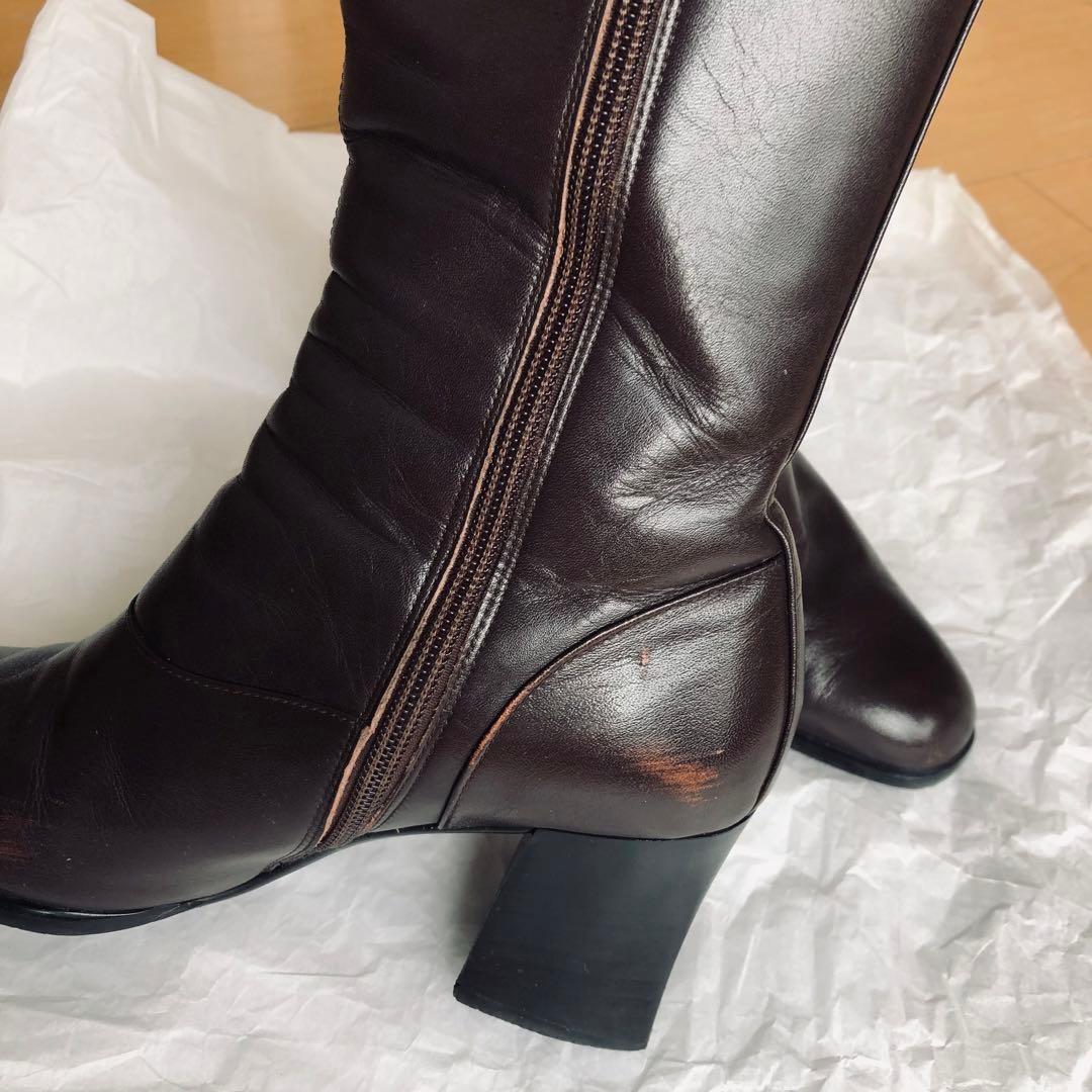 Saint Laurent Short Boots Shoes EU 36.0 US 6.0 Leather Brown Authentic