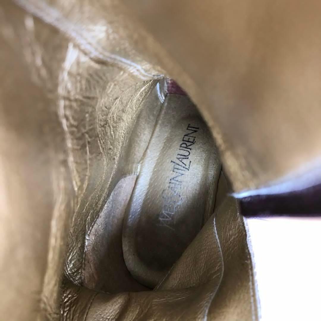 Saint Laurent Short Boots Shoes EU 36.0 US 6.0 Leather Brown Authentic