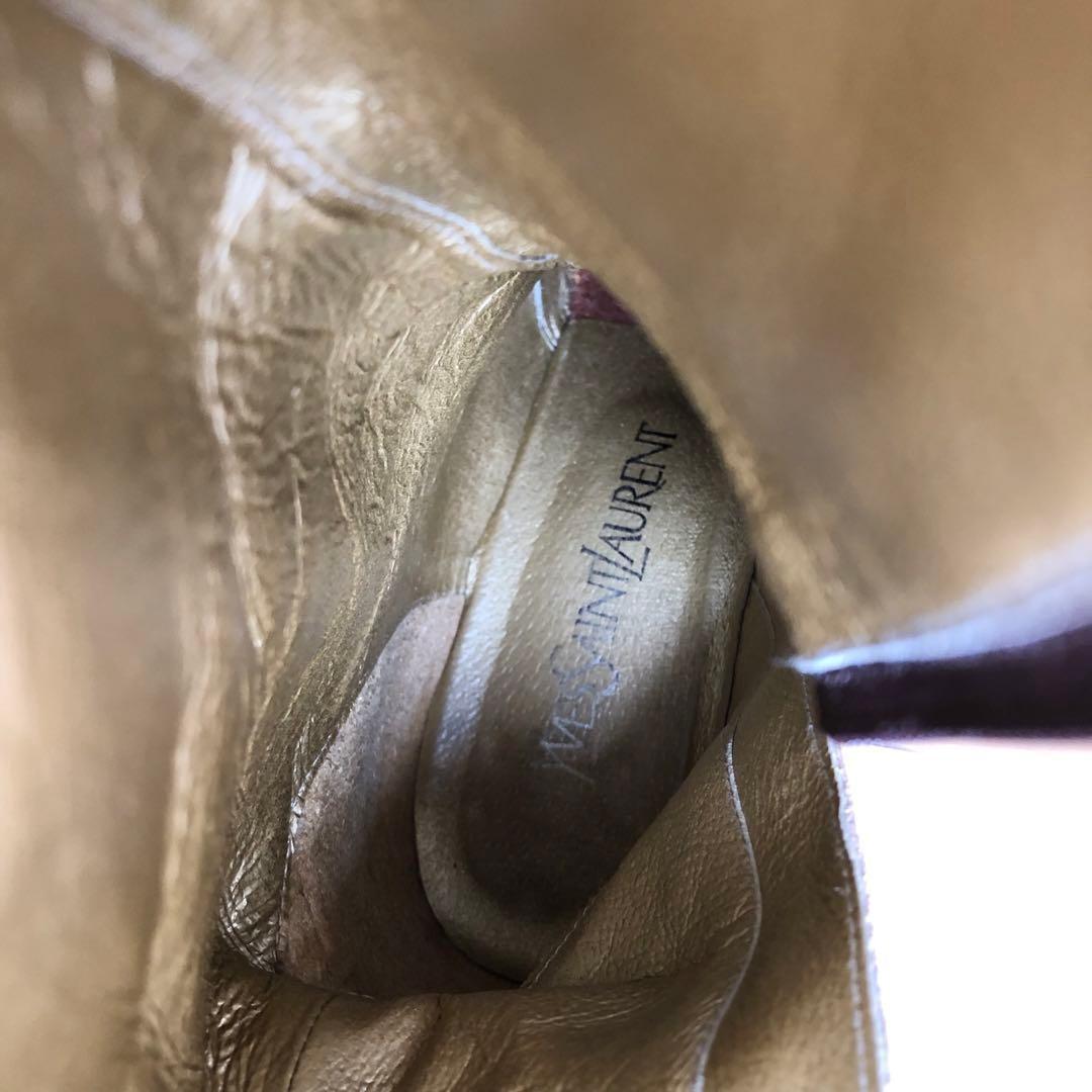 Saint Laurent Short Boots Shoes EU 36.0 US 6.0 Leather Brown Authentic