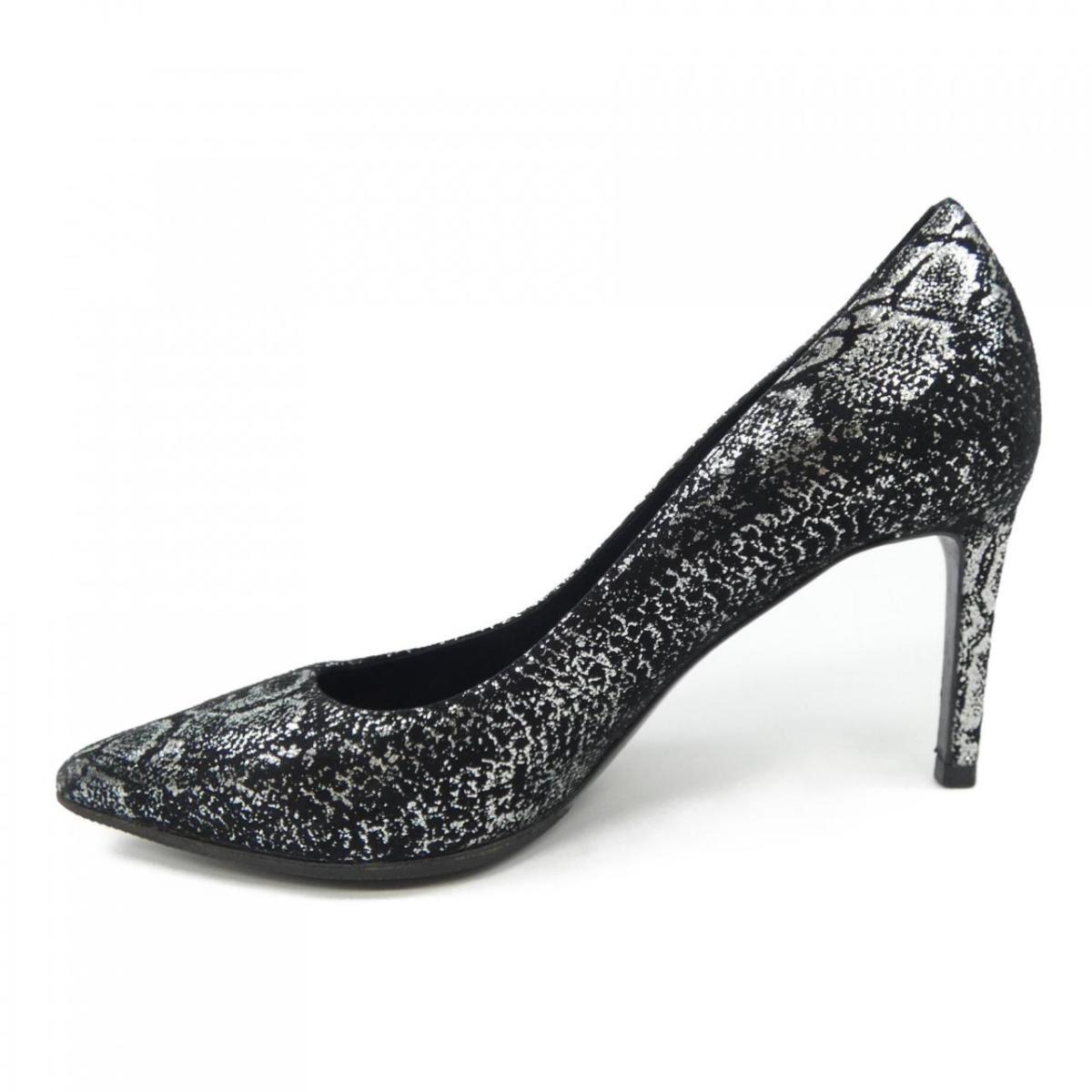 Saint Laurent Shoes Pumps Heel EU 36.5 US 6.5 Black Silver Authentic