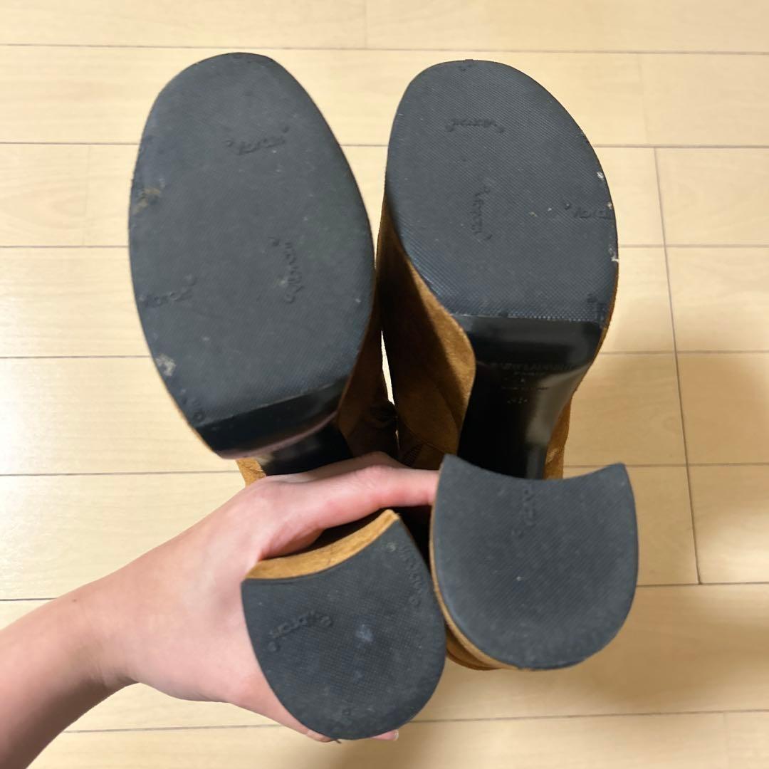 Saint Laurent Short Boots Shoes EU 35 US 5 Suede Brown Authentic