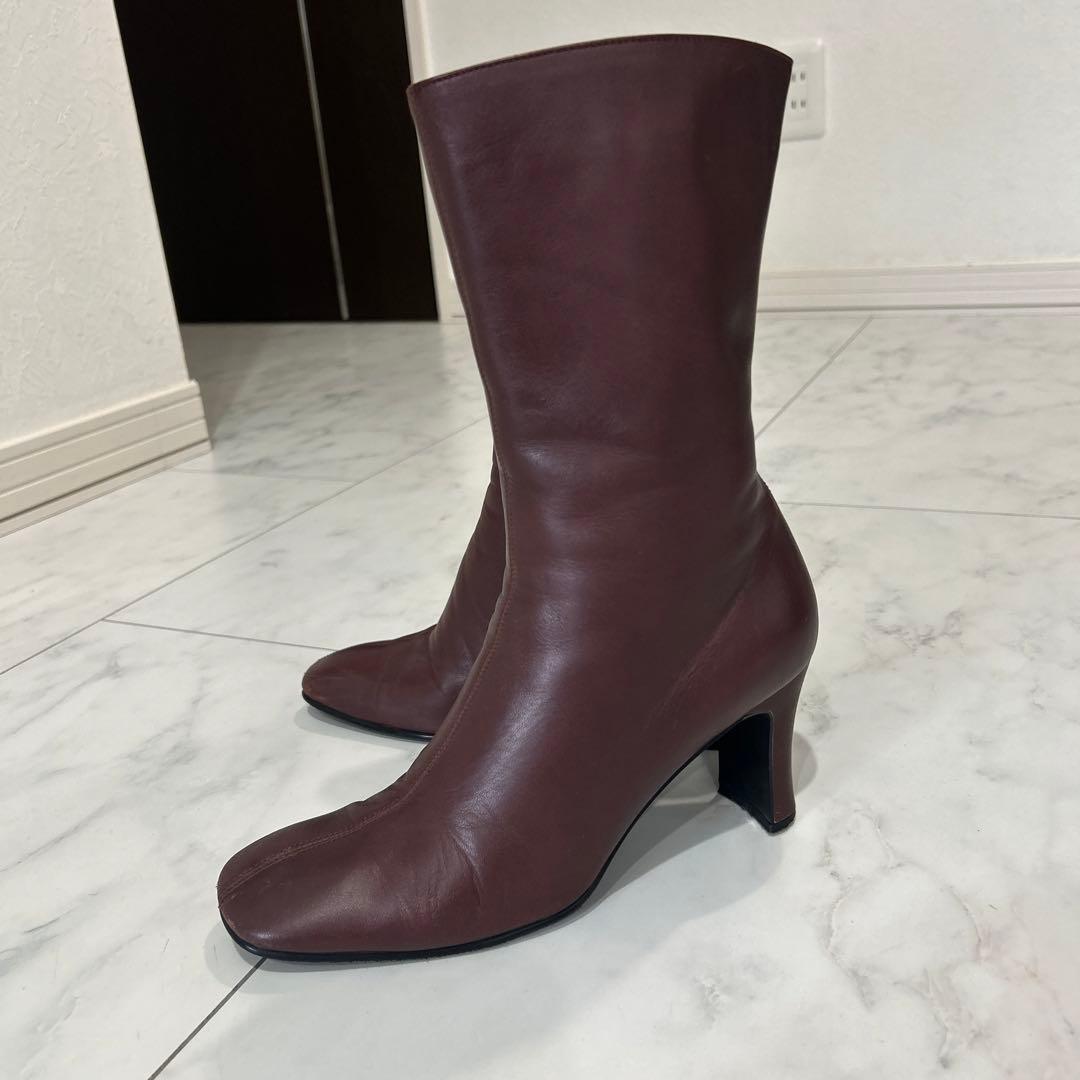 Saint Laurent Boots Shoes EU 36.0 US 6.0 Leather Bordeaux Authentic